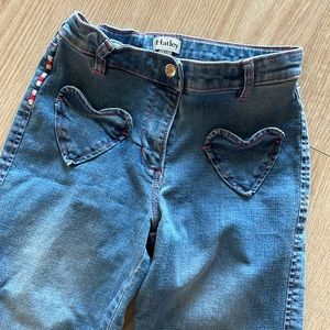 Hatley Wide-Leg Jeans with heart pockets and heart embroidery, SZ 10.